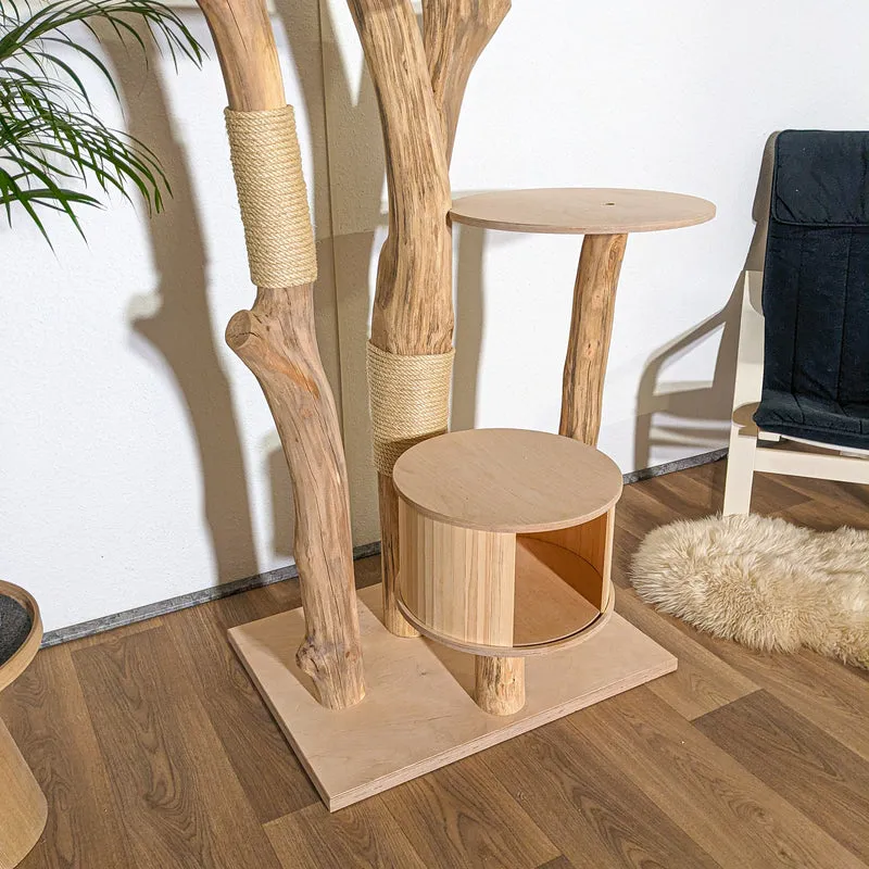 Naturkratzbaum 4331 Kratzbaum Natur Holz Design 205 cm hoch Katzenbaum