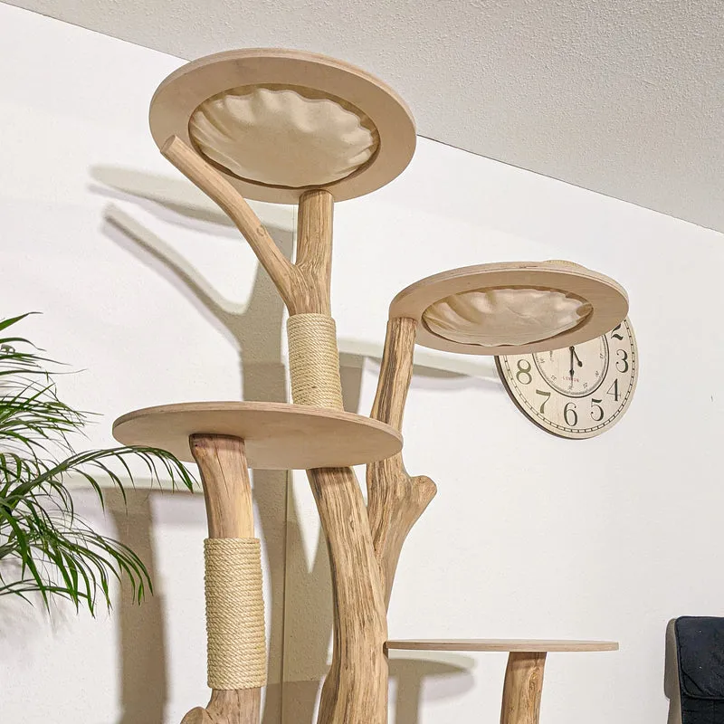 Naturkratzbaum 4331 Kratzbaum Natur Holz Design 205 cm hoch Katzenbaum