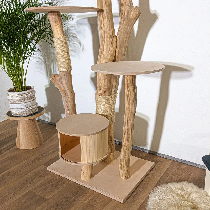 Naturkratzbaum 4331 Kratzbaum Natur Holz Design 205 cm hoch Katzenbaum