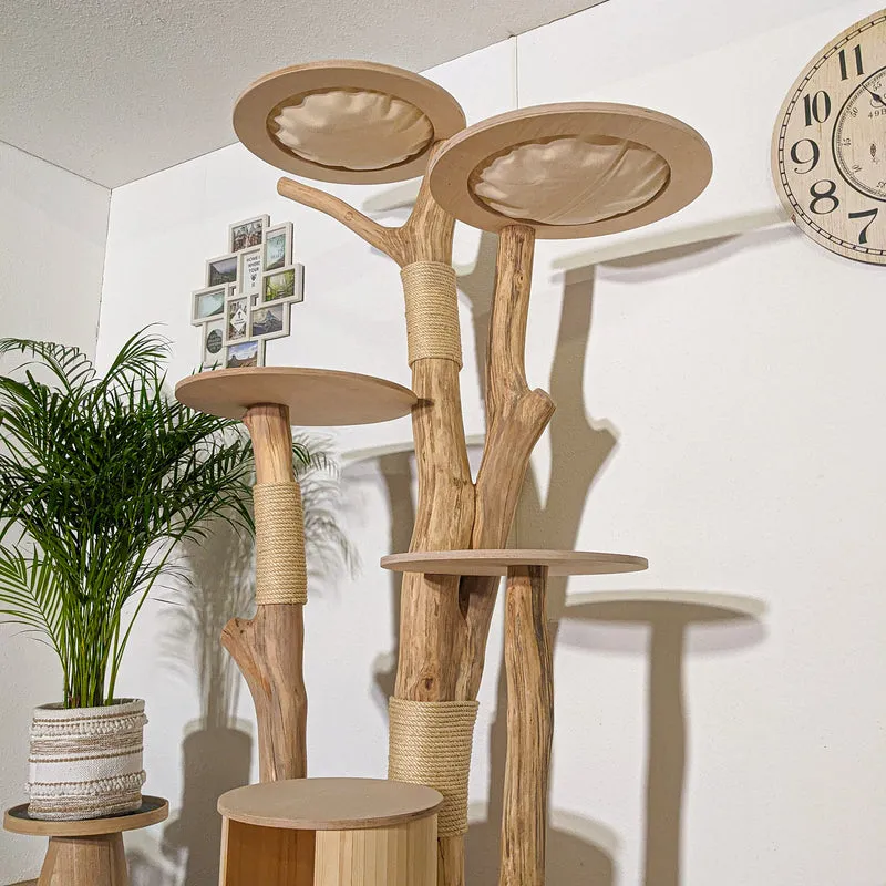 Naturkratzbaum 4331 Kratzbaum Natur Holz Design 205 cm hoch Katzenbaum