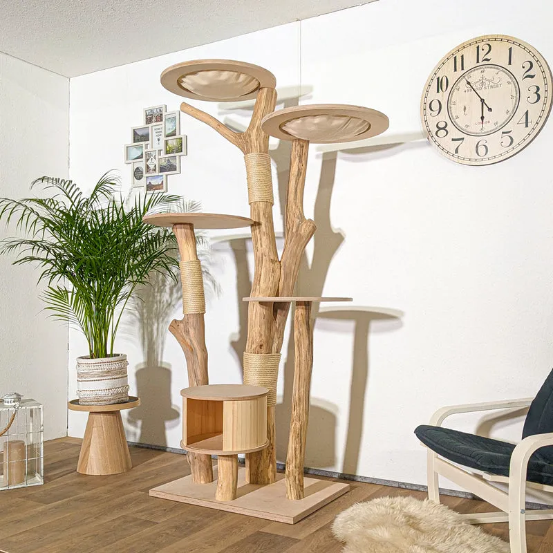 Naturkratzbaum 4331 Kratzbaum Natur Holz Design 205 cm hoch Katzenbaum