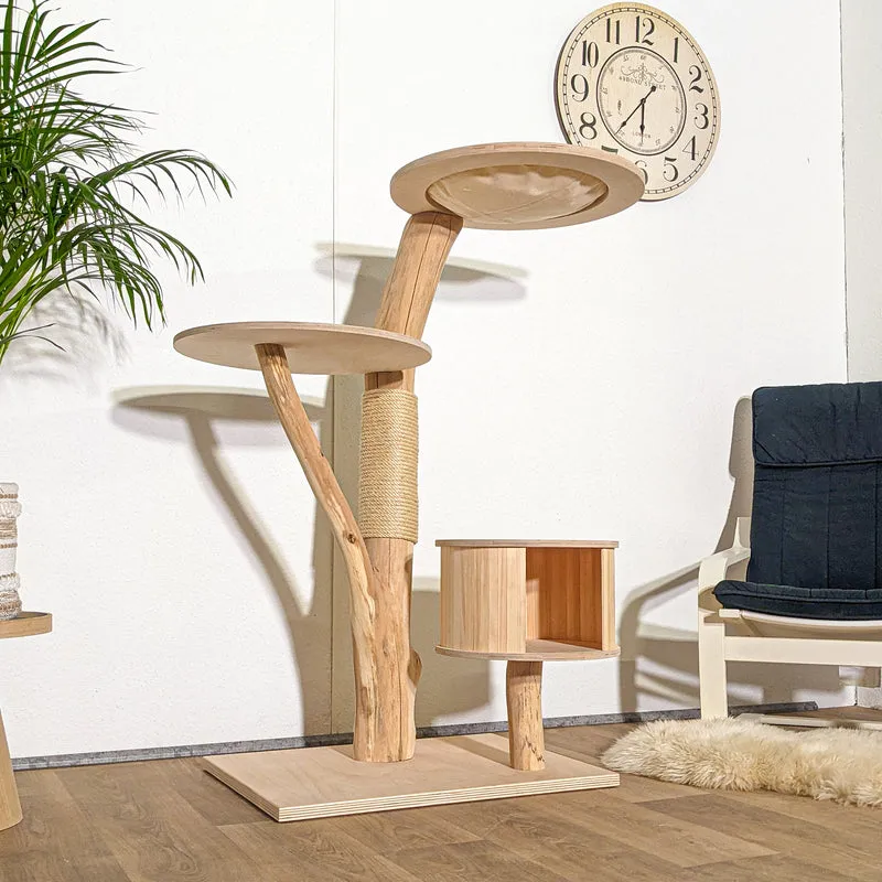 Naturkratzbaum 4329 Kratzbaum Natur Holz Design 135 cm hoch Katzenbaum