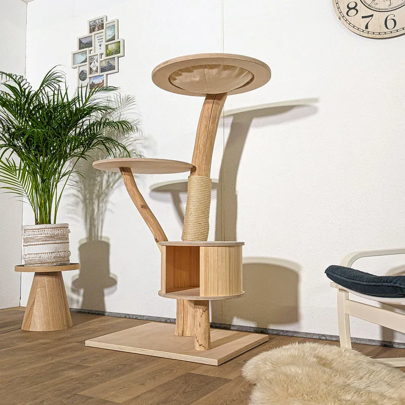Naturkratzbaum 4329 Kratzbaum Natur Holz Design 135 cm hoch Katzenbaum