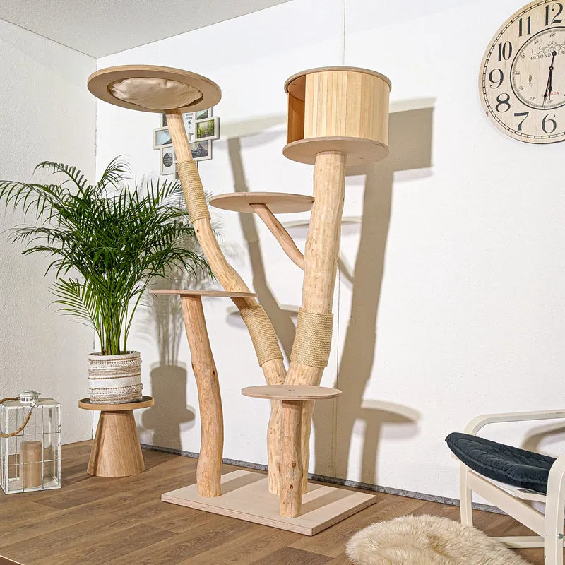 Naturkratzbaum 4328 Kratzbaum Natur Holz Design 183 cm hoch Katzenbaum