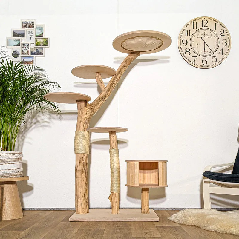 Naturkratzbaum 4327 Kratzbaum Natur Holz Design 169 cm hoch Katzenbaum