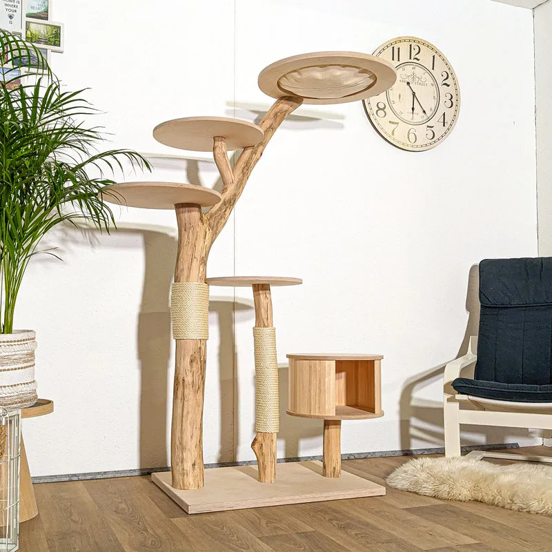 Naturkratzbaum 4327 Kratzbaum Natur Holz Design 169 cm hoch Katzenbaum