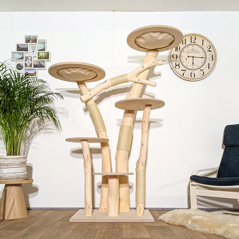 Naturkratzbaum 4326 Kratzbaum Natur Holz Design 185 cm hoch Katzenbaum
