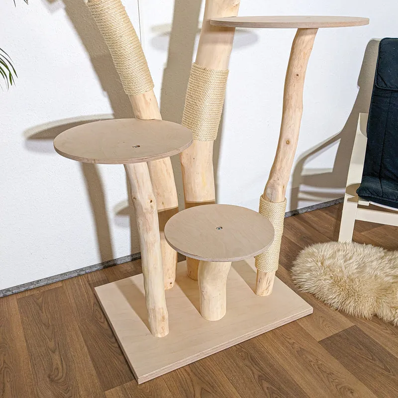 Naturkratzbaum 4326 Kratzbaum Natur Holz Design 185 cm hoch Katzenbaum