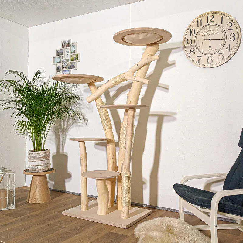Naturkratzbaum 4326 Kratzbaum Natur Holz Design 185 cm hoch Katzenbaum