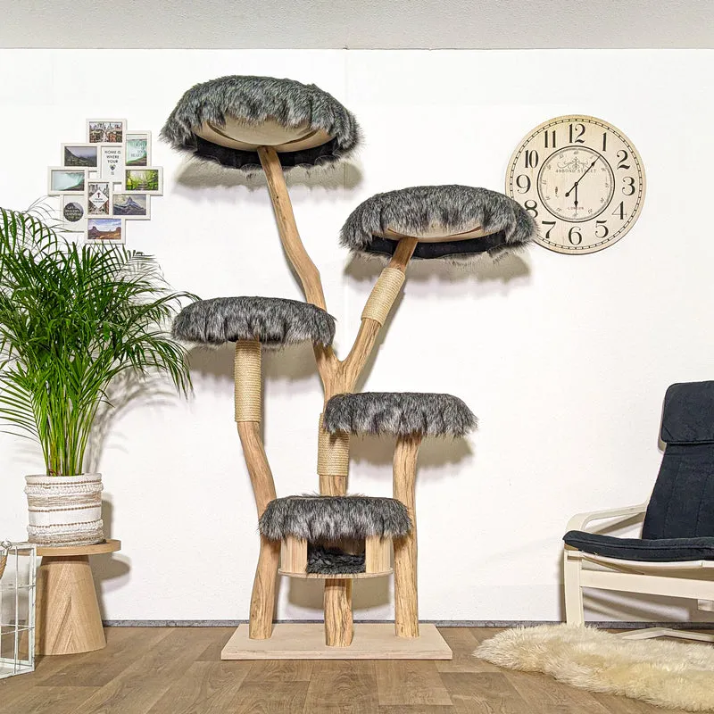 RESERVIERT + ÄNDERUNGEN - Naturkratzbaum 4325 Kratzbaum Natur Holz Design 195 cm hoch Katzenbaum