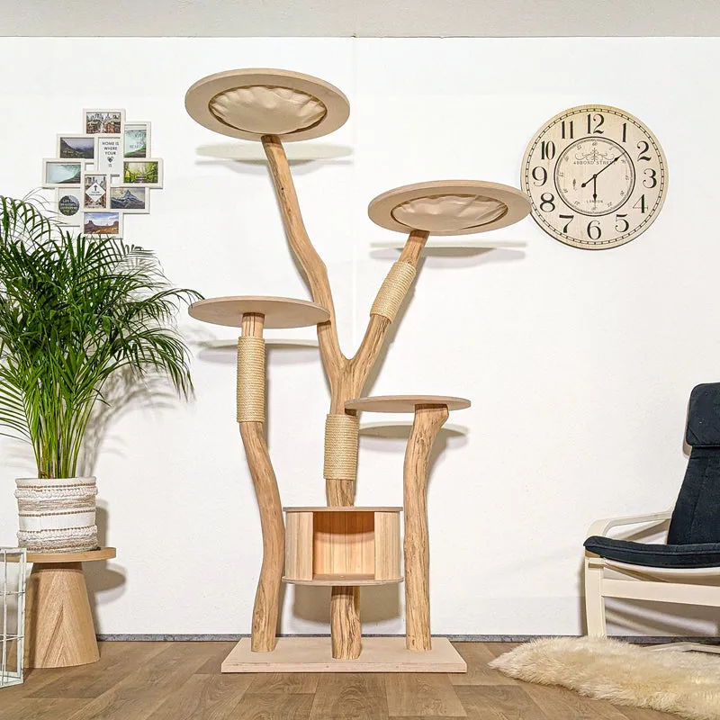 RESERVIERT + ÄNDERUNGEN - Naturkratzbaum 4325 Kratzbaum Natur Holz Design 195 cm hoch Katzenbaum
