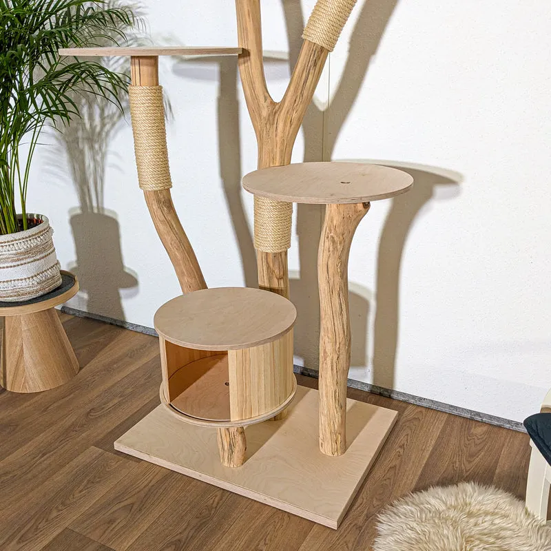 RESERVIERT + ÄNDERUNGEN - Naturkratzbaum 4325 Kratzbaum Natur Holz Design 195 cm hoch Katzenbaum