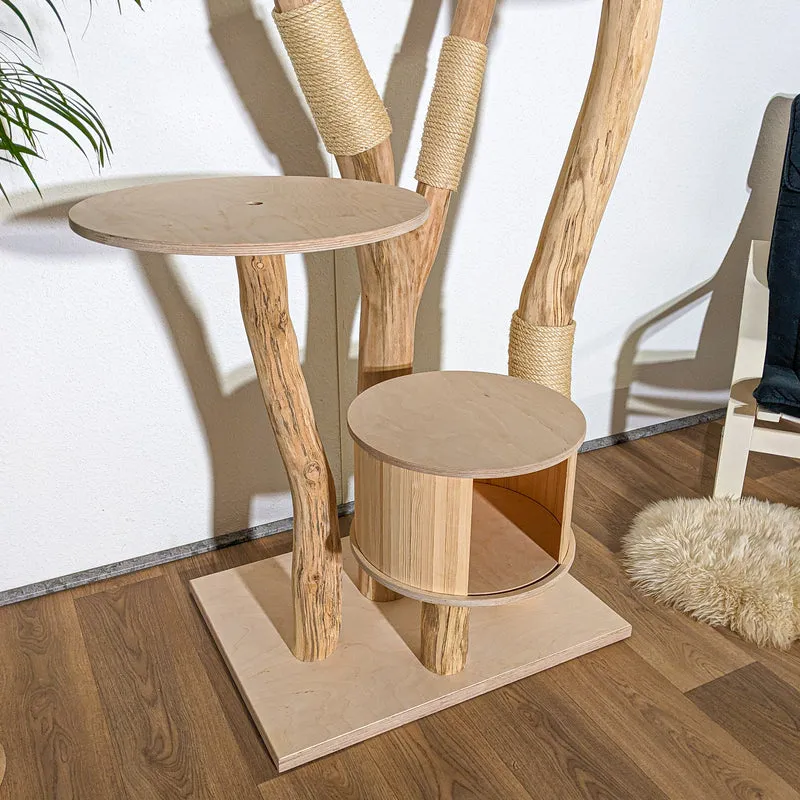 Naturkratzbaum 4324 Kratzbaum Natur Holz Design 210 cm hoch Katzenbaum