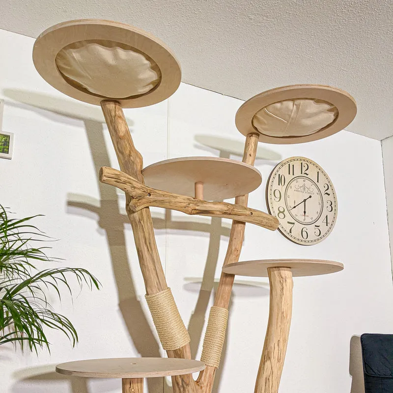 Naturkratzbaum 4324 Kratzbaum Natur Holz Design 210 cm hoch Katzenbaum