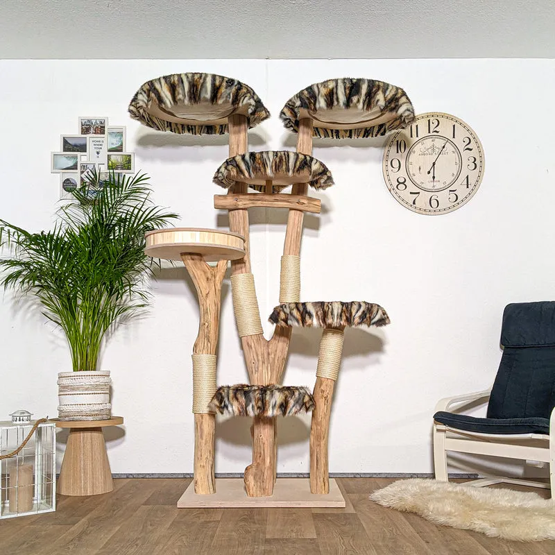 Naturkratzbaum 4323 Kratzbaum Natur Holz Design 200 cm hoch Katzenbaum