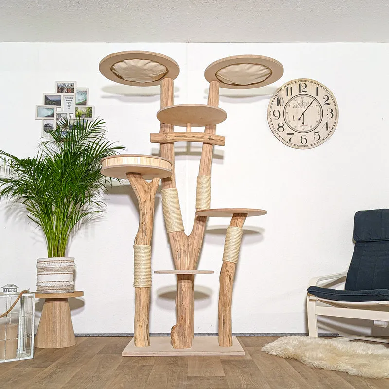 Naturkratzbaum 4323 Kratzbaum Natur Holz Design 200 cm hoch Katzenbaum