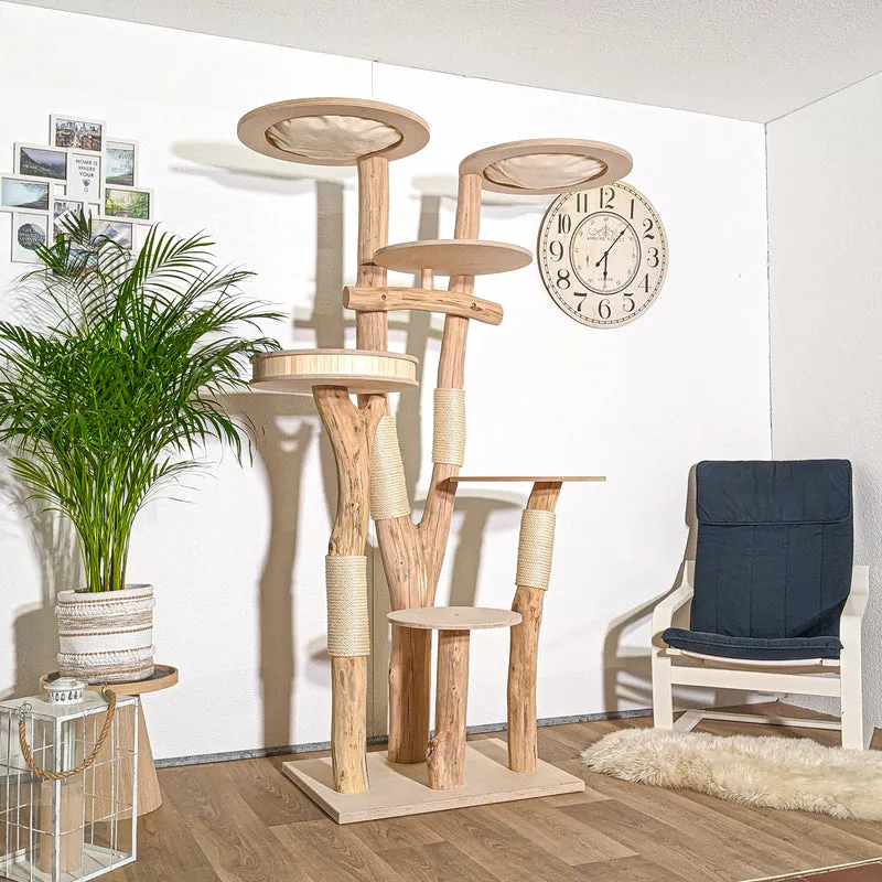 Naturkratzbaum 4323 Kratzbaum Natur Holz Design 200 cm hoch Katzenbaum