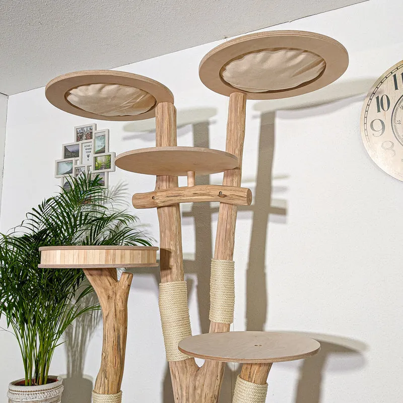 Naturkratzbaum 4323 Kratzbaum Natur Holz Design 200 cm hoch Katzenbaum
