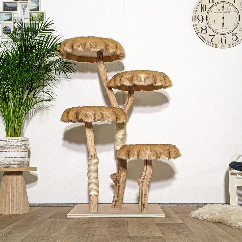 Naturkratzbaum 4322 Kratzbaum Natur Holz Design 143 cm hoch Katzenbaum