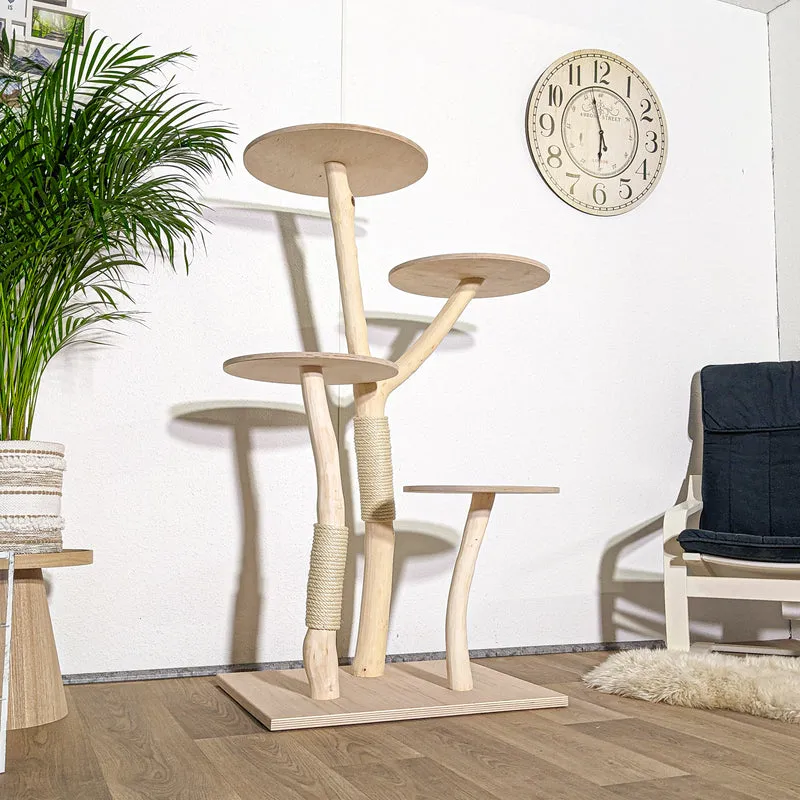 RESERVIERT + ÄNDERUNG Naturkratzbaum 4321 Kratzbaum Natur Holz Design 143 cm hoch Katzenbaum