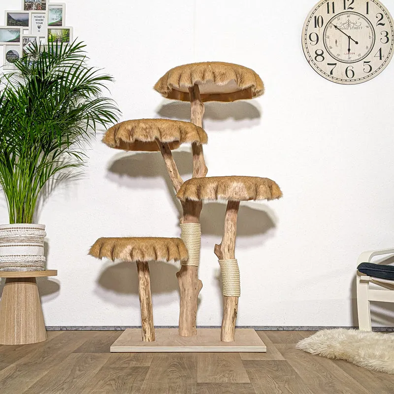 Naturkratzbaum 4320 Kratzbaum Natur Holz Design 145 cm hoch Katzenbaum