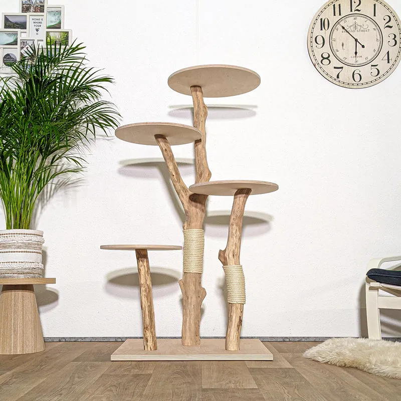 Naturkratzbaum 4320 Kratzbaum Natur Holz Design 145 cm hoch Katzenbaum