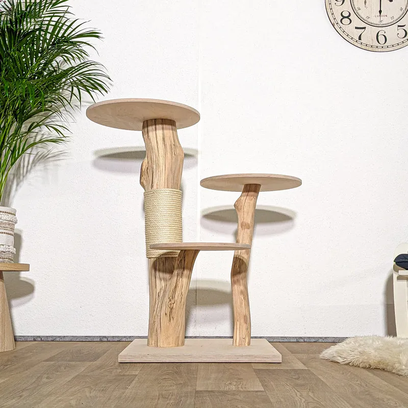 Naturkratzbaum 4319 Kratzbaum Natur Holz Design 105 cm hoch Katzenbaum