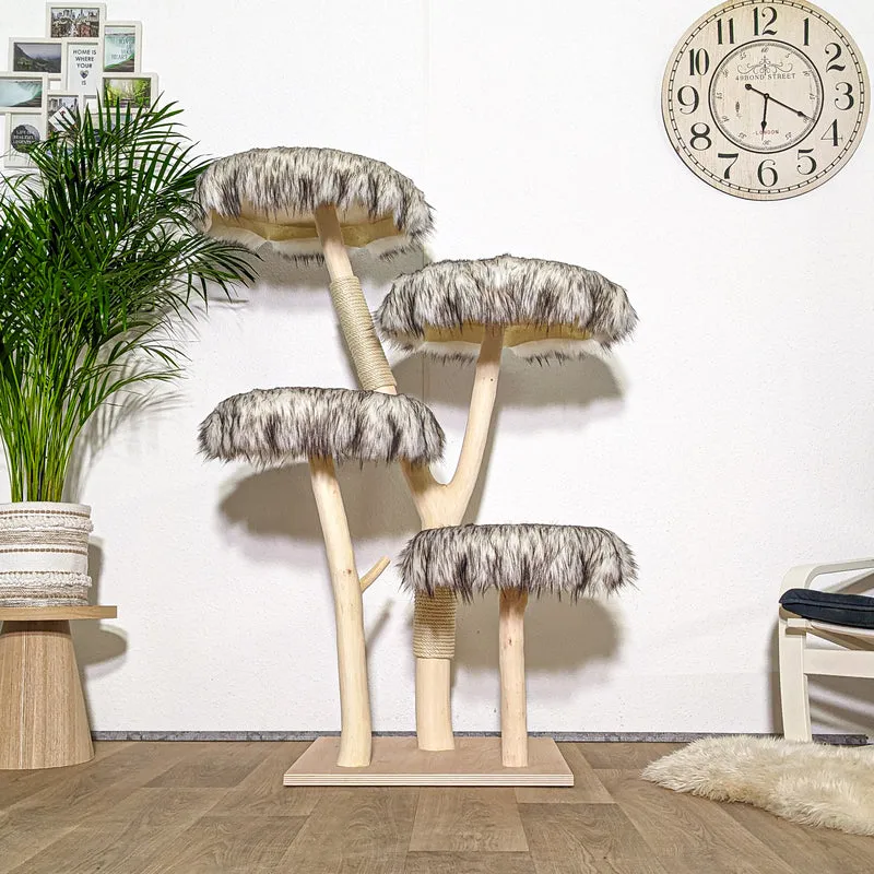 Naturkratzbaum 4318 Kratzbaum Natur Holz Design 143 cm hoch Katzenbaum