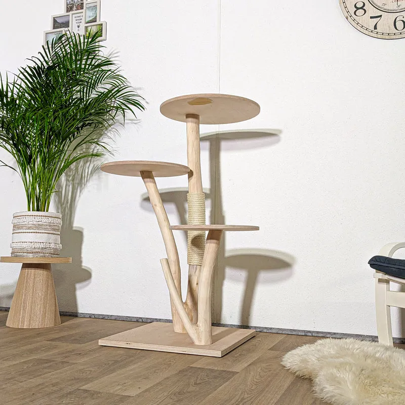 Naturkratzbaum 4316 Kratzbaum Natur Holz Design 115 cm hoch Katzenbaum