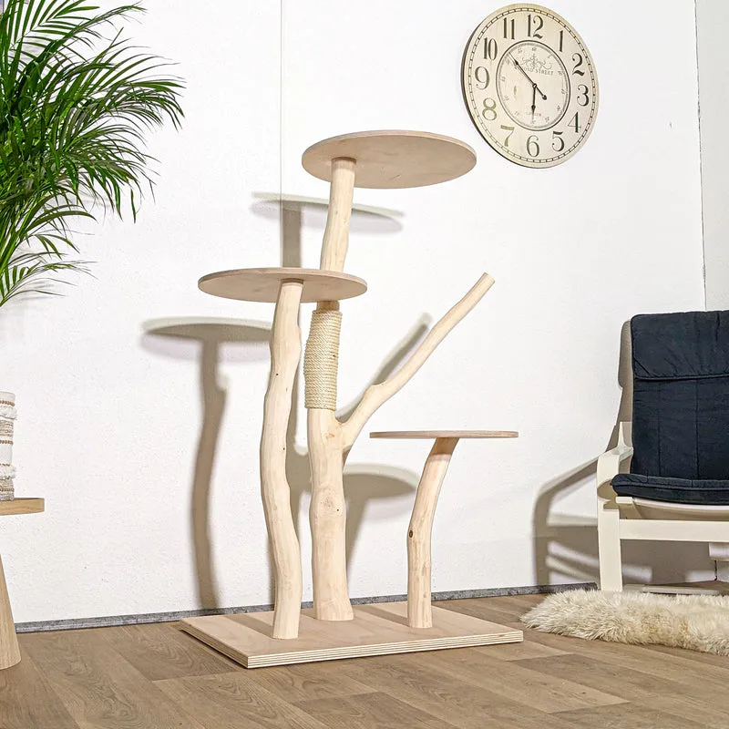 Naturkratzbaum 4315 Kratzbaum Natur Holz Design 134 cm hoch Katzenbaum