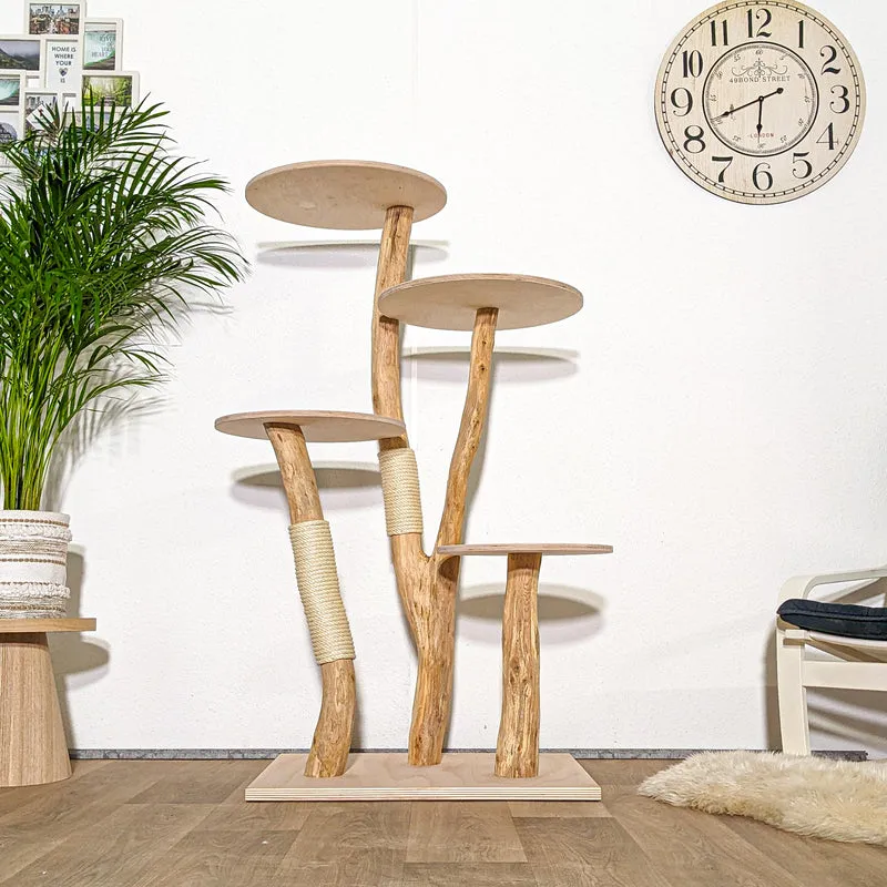 RESERVIERT + ÄNDEUNGEN - Naturkratzbaum 4313 Kratzbaum Natur Holz Design 145 cm hoch Katzenbaum