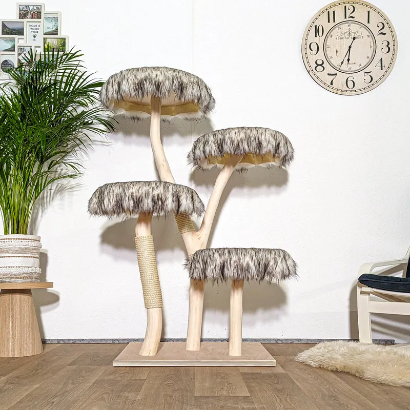 Naturkratzbaum 4312 Kratzbaum Natur Holz Design 145 cm hoch Katzenbaum