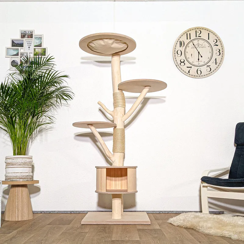 Naturkratzbaum KA041 Kratzbaum Natur Holz Design 175 cm hoch Katzenbaum