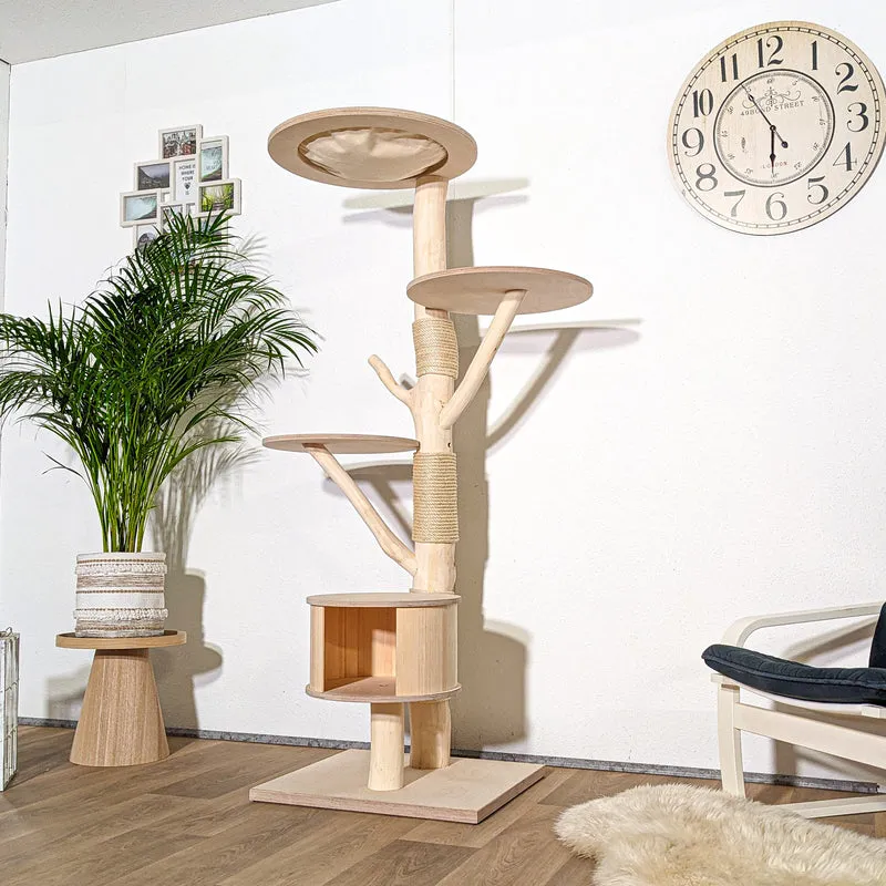 Naturkratzbaum KA041 Kratzbaum Natur Holz Design 175 cm hoch Katzenbaum