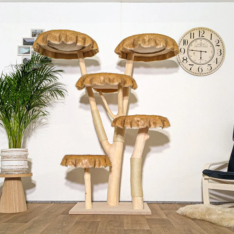 Naturkratzbaum 4311 Kratzbaum Natur Holz Design 175 cm hoch Katzenbaum