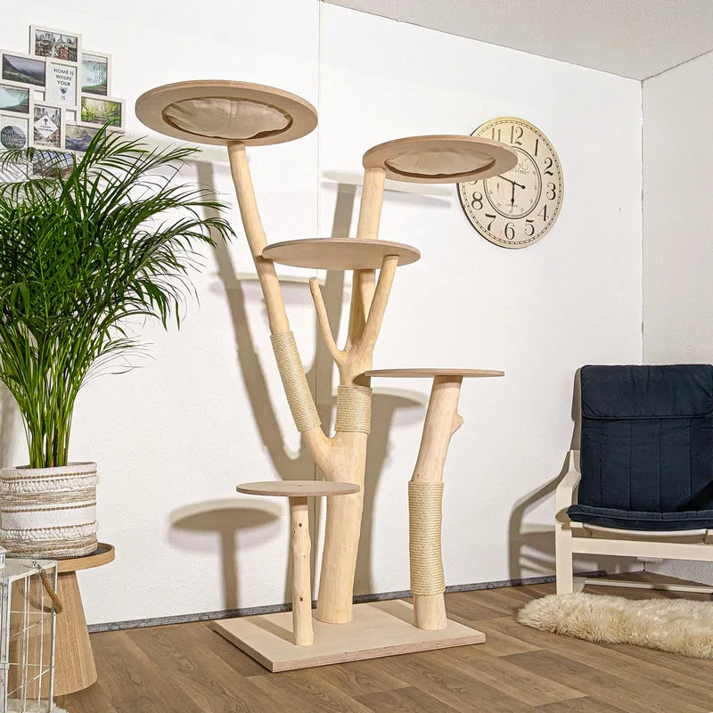 Naturkratzbaum 4311 Kratzbaum Natur Holz Design 175 cm hoch Katzenbaum
