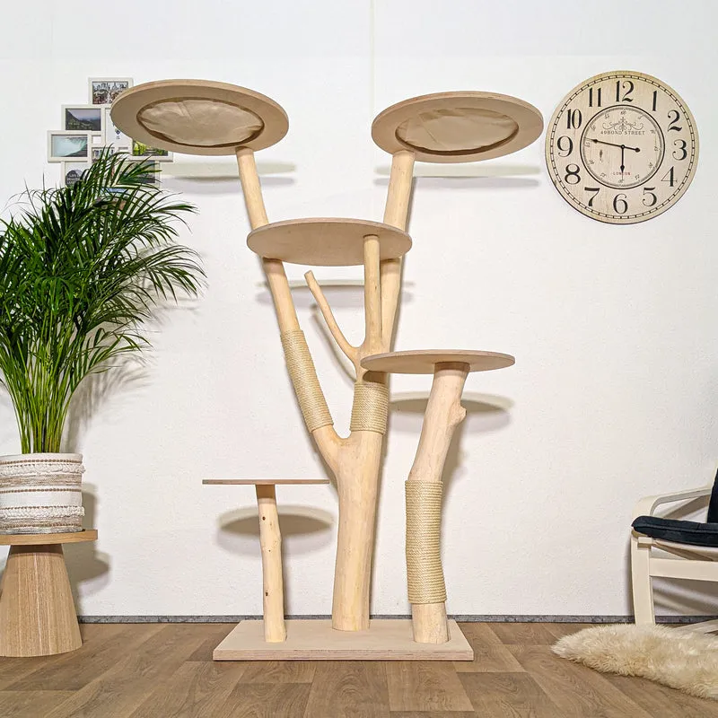 Naturkratzbaum 4311 Kratzbaum Natur Holz Design 175 cm hoch Katzenbaum