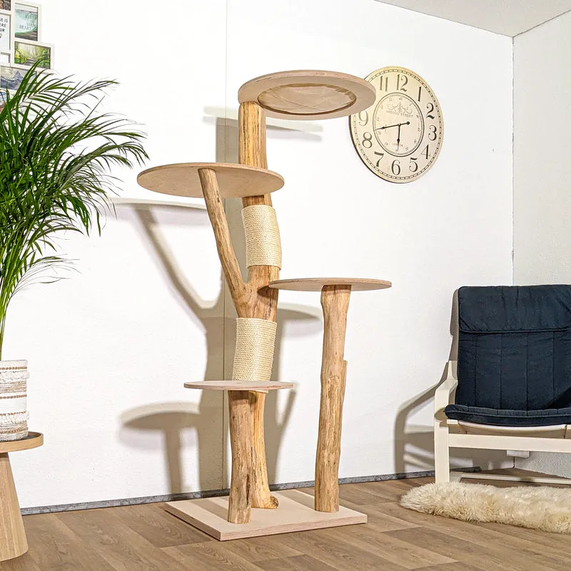 Naturkratzbaum 4310 Kratzbaum Natur Holz Design 175 cm hoch Katzenbaum