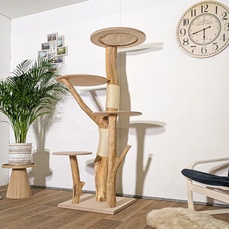 Naturkratzbaum 4310 Kratzbaum Natur Holz Design 175 cm hoch Katzenbaum
