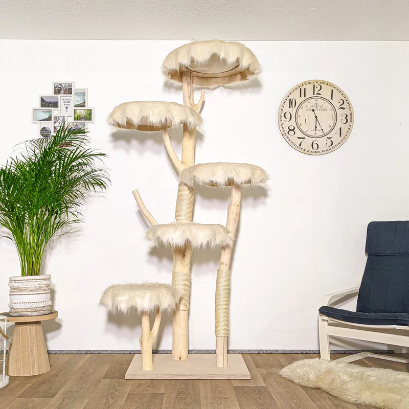 Naturkratzbaum 4309 Kratzbaum Natur Holz Design 215 cm hoch Katzenbaum