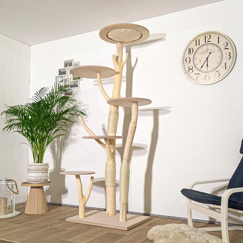 Naturkratzbaum 4309 Kratzbaum Natur Holz Design 215 cm hoch Katzenbaum