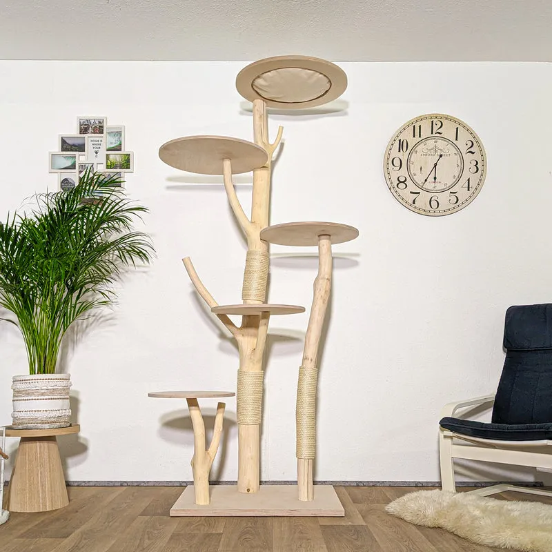 Naturkratzbaum 4309 Kratzbaum Natur Holz Design 215 cm hoch Katzenbaum