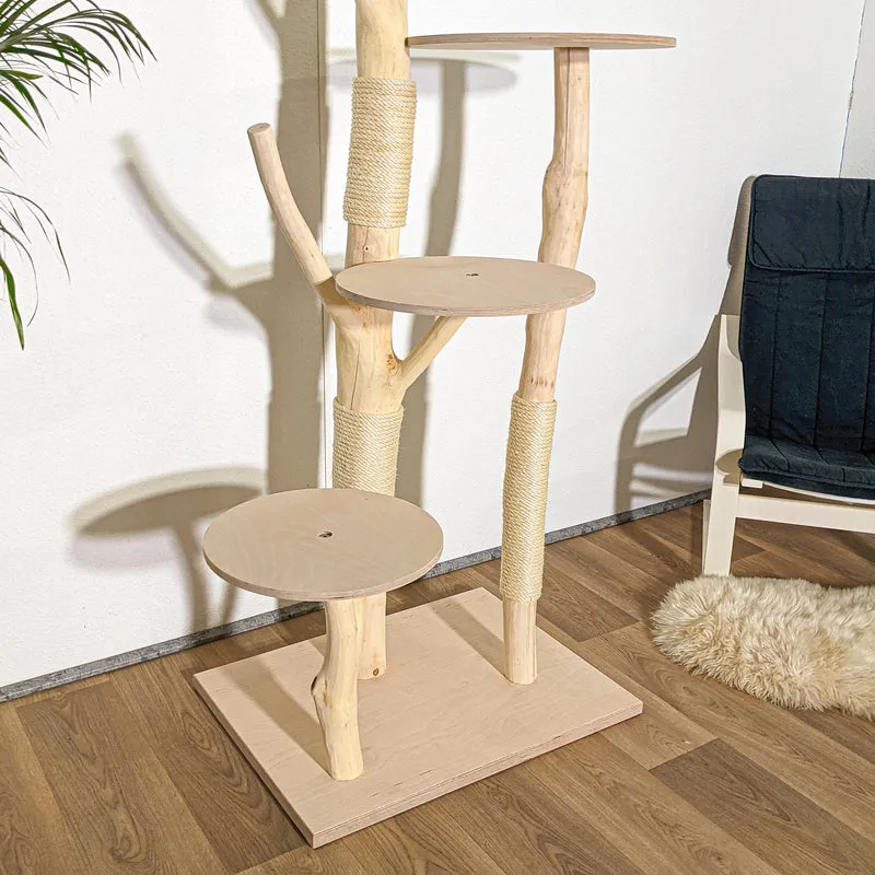 Naturkratzbaum 4309 Kratzbaum Natur Holz Design 215 cm hoch Katzenbaum