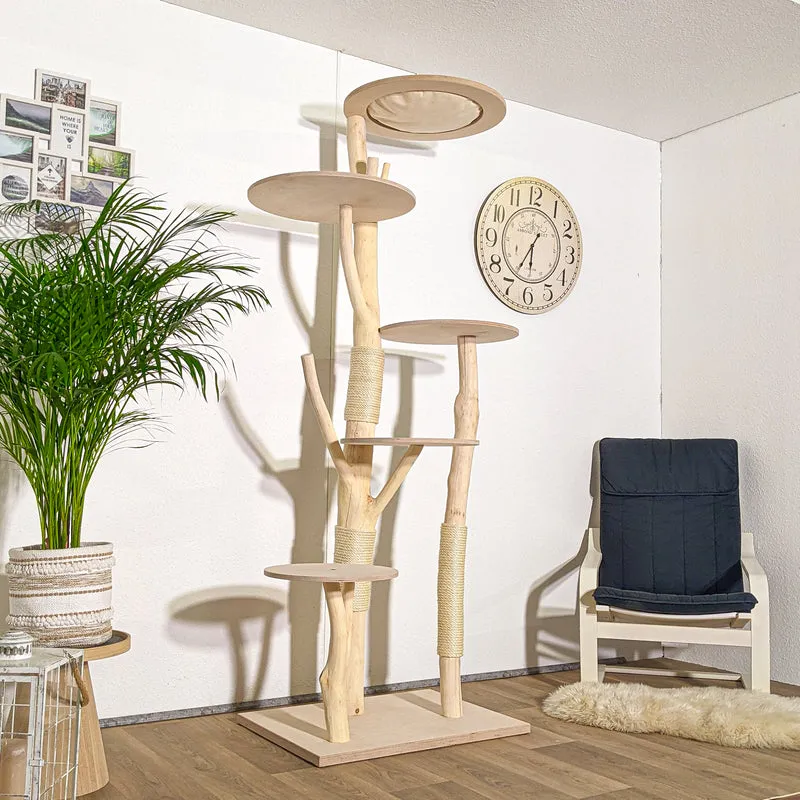Naturkratzbaum 4309 Kratzbaum Natur Holz Design 215 cm hoch Katzenbaum