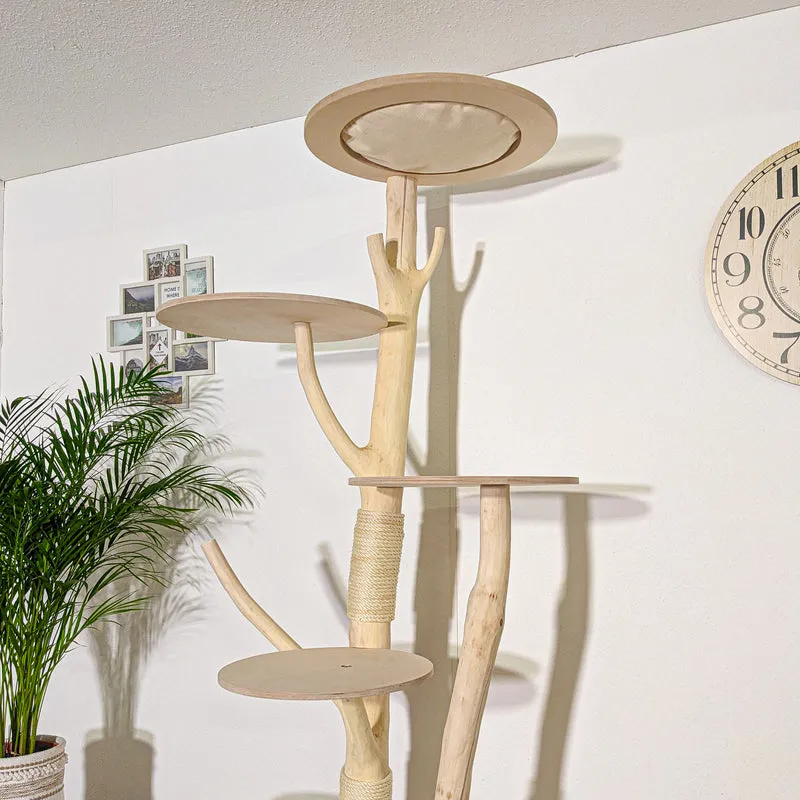 Naturkratzbaum 4309 Kratzbaum Natur Holz Design 215 cm hoch Katzenbaum