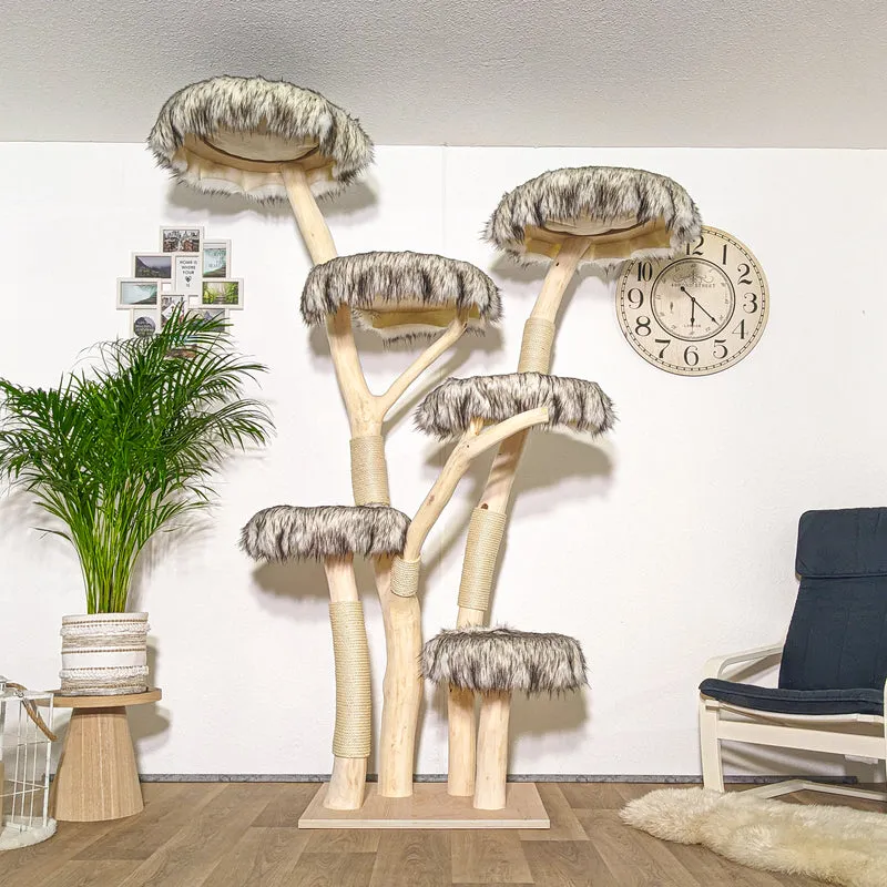Naturkratzbaum 4308 Kratzbaum Natur Holz Design 225 cm hoch Katzenbaum