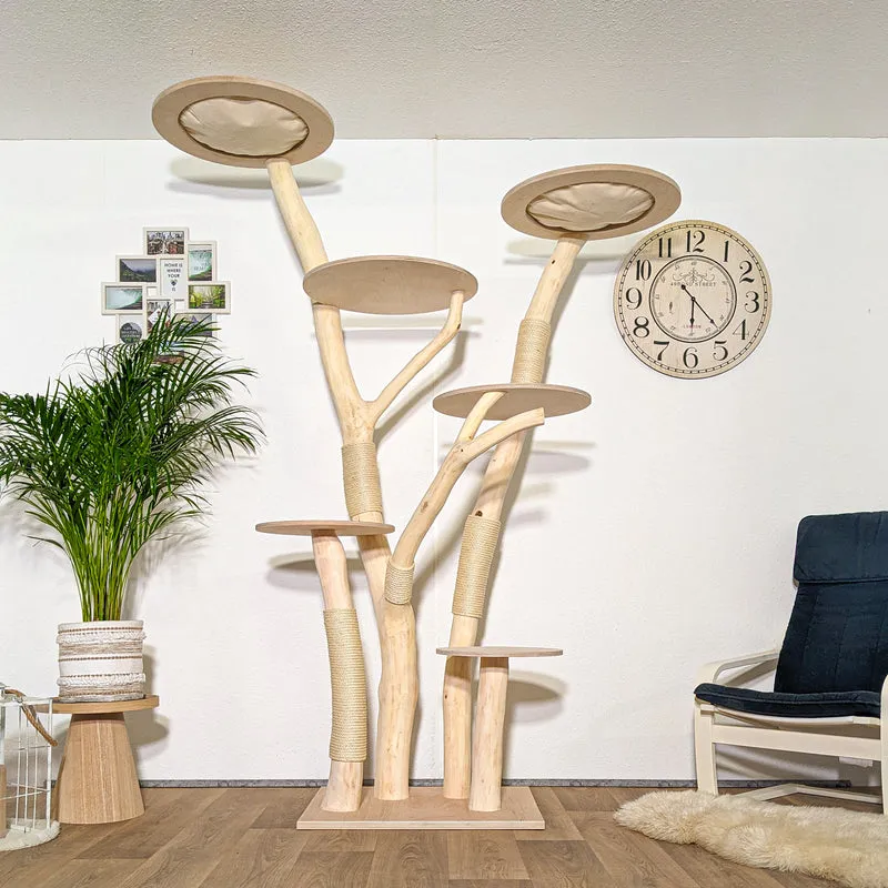 Naturkratzbaum 4308 Kratzbaum Natur Holz Design 225 cm hoch Katzenbaum