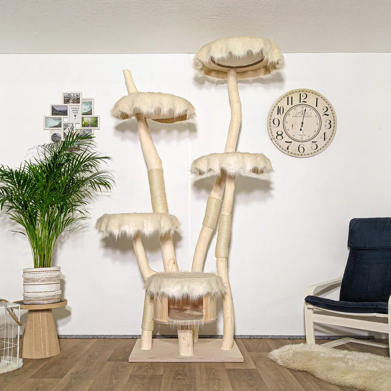 Naturkratzbaum 4307 Kratzbaum Natur Holz Design 225 cm hoch Katzenbaum