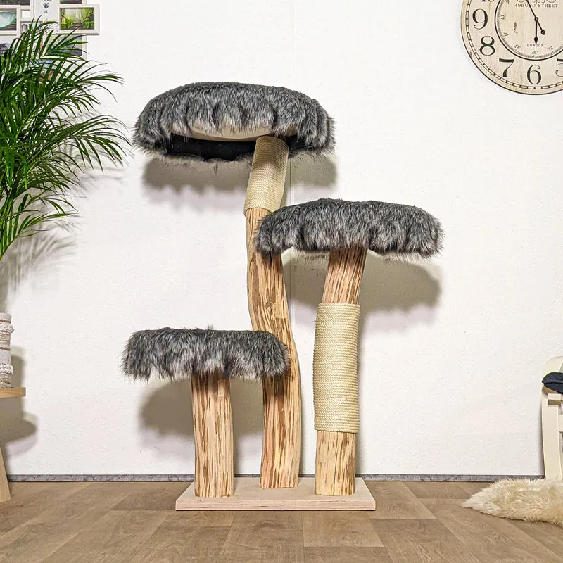 Naturkratzbaum 4306 Kratzbaum Natur Holz Design 135 cm hoch Katzenbaum