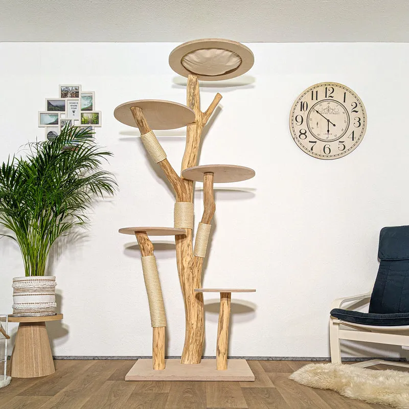 Naturkratzbaum 4305 Kratzbaum Natur Holz Design 215 cm hoch Katzenbaum